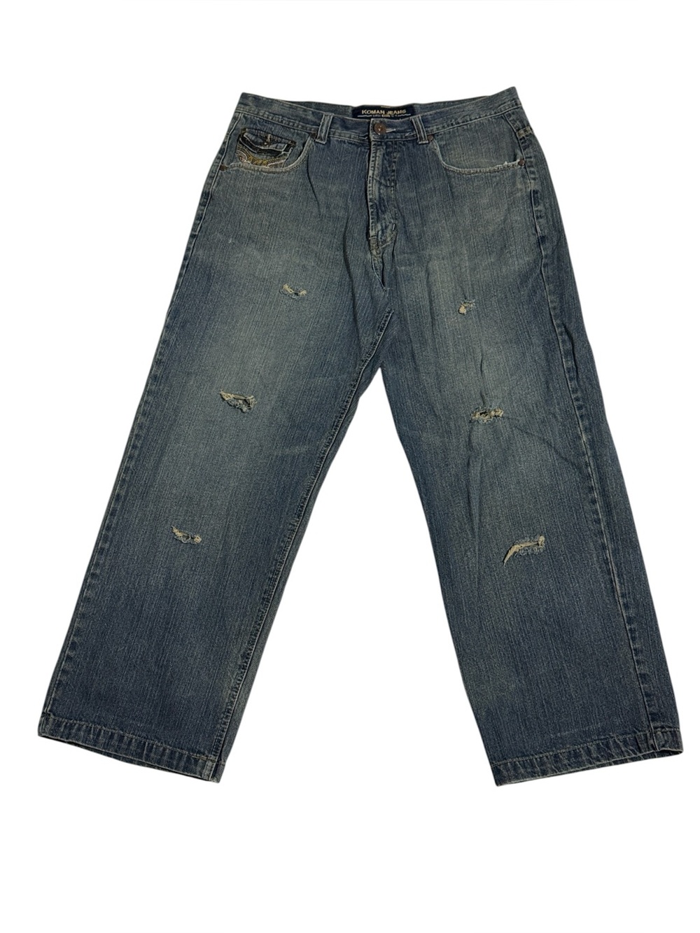 Koman Baggy Jeans 36x30 Mens Wide Leg Baggy Carpenter Hip Hop Y2K